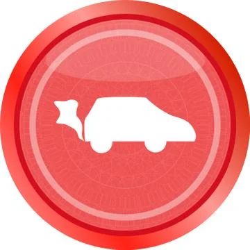 Car icon on the round web button Stock Illustration