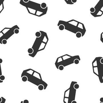 Car icon seamless pattern background. Automobile vector illustration. Auto sy Stock Illustration