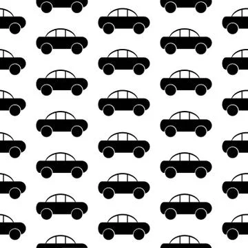 Car icon seamless pattern Illustrazione stock