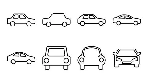 Car icon set. car vector icon. small sedan Stock Illustration