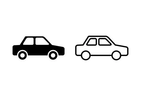 Car icon set. car vector icon. small sedan Stock Illustration
