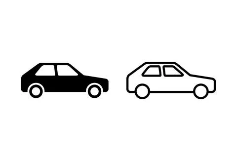 Car icon set. car vector icon. small sedan Stock Illustration