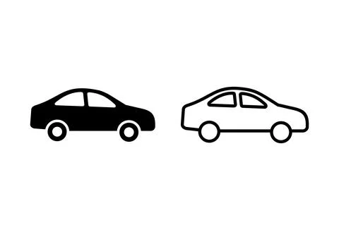 Car icon set. car vector icon. small sedan Stock Illustration