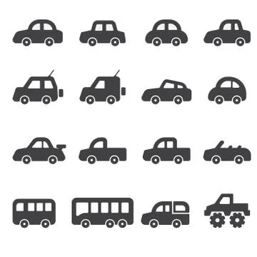Car icon set Stock Illustration