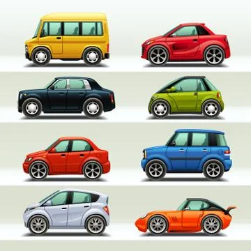 Car icon set Stock Illustration