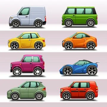 Car icon set Stock Illustration