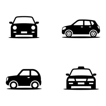 Car Icon Set with Multiple Vehicle Views Stock Illustration
