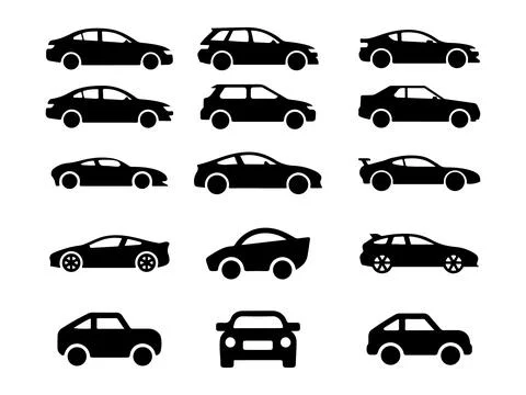 Car icon set vector on white background イラスト素材