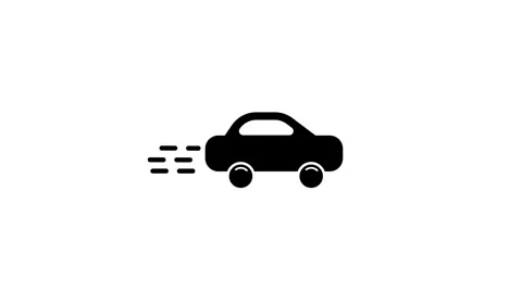 Car icon speed line animation isolated on white background Stockbeeldmateriaal 339315060