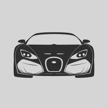 Car Icon. Vector. Art. eps. logo. Sign. Flat. design. app. UI. web. gray. Stock Illustration