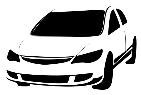 Car Icon Vector. Hatchback symbol. Black illustration on white background Stock-Illustration