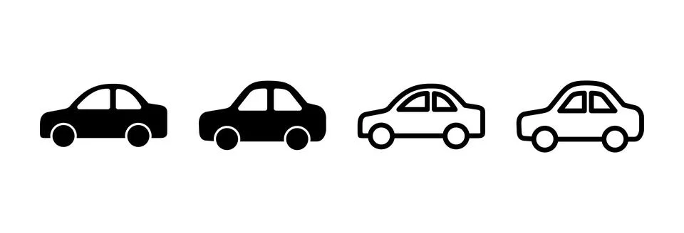 Car icon vector illustration. car sign and symbol. small sedan Stock Illustration