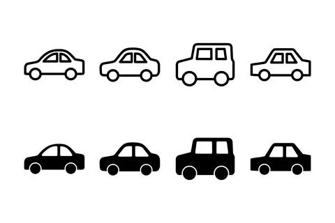 Car icon vector illustration. car sign and symbol. small sedan Illustrazione stock