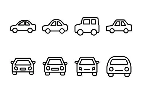 Car icon vector illustration. car sign and symbol. small sedan イラスト素材