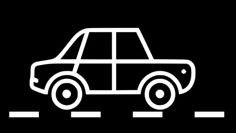 Car Icon Vector Illustration – Transportation Symbol Video stock 308833995