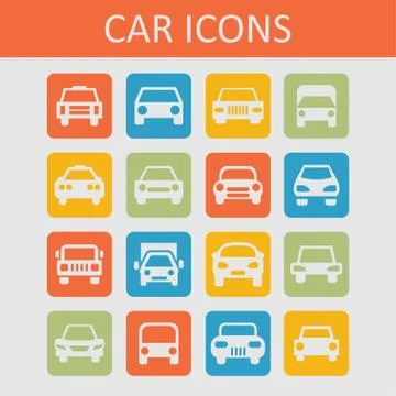 Car icons Stock Illustration