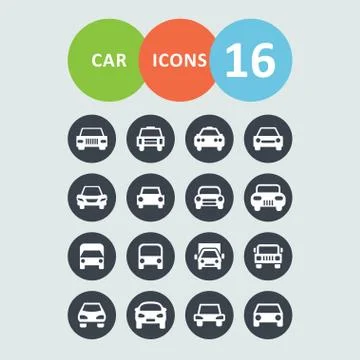 Car icons Stock Illustration