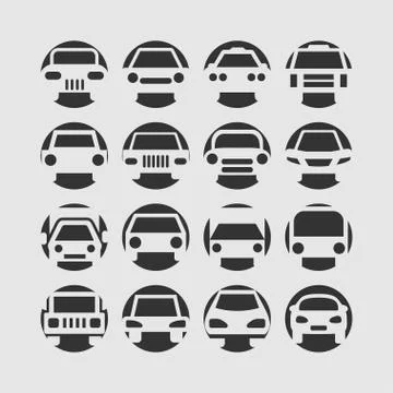 Car icons Stock Illustration
