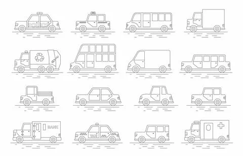 Car icons set Stock Illustration