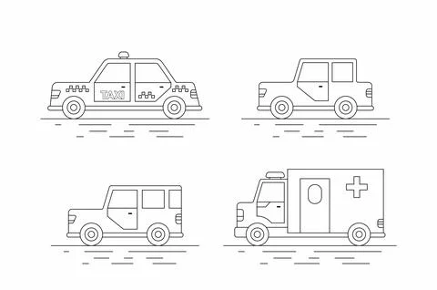 Car icons set Stock Illustration