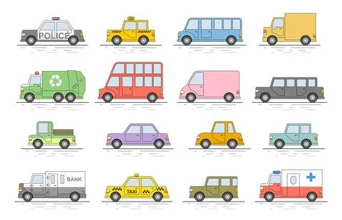 Car icons set Stock Illustration