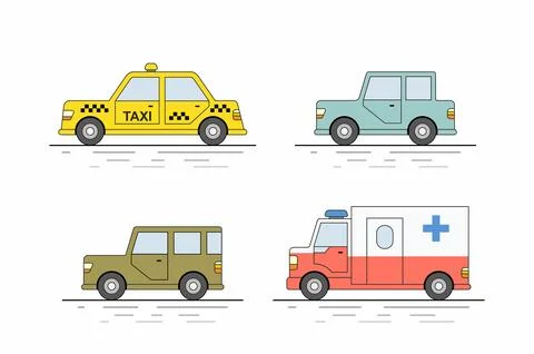 Car icons set Stock Illustration