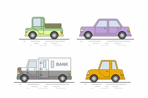 Car icons set Stock Illustration