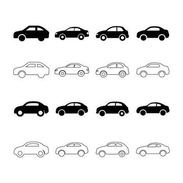 Car icons set Stock Illustration