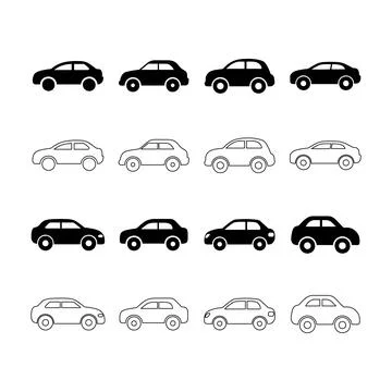Car icons set Stock Illustration