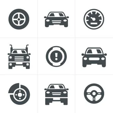 Car Icons Set, Vector Design Stock Illustration