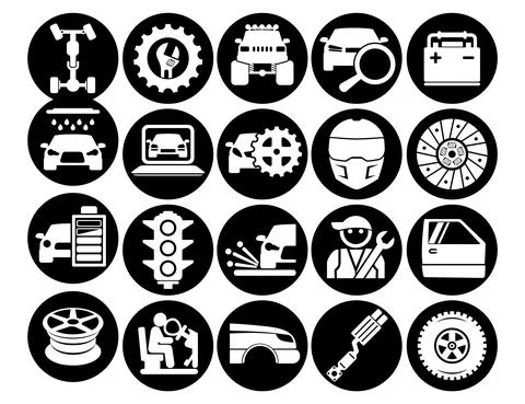 Car icons set for web design and user interface vector. Stock Illustration