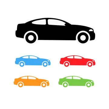 Car icons set on white background. Vector illustration Stock Illustration