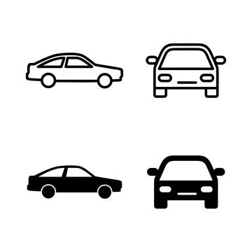 Car icons vector. car sign and symbol. small sedan Stock Illustration