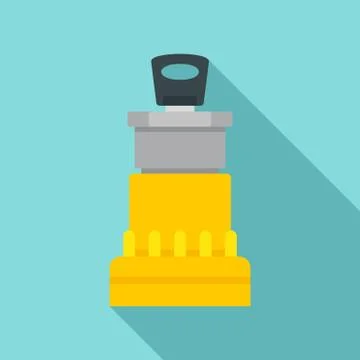 Car ignition lock icon, flat style Illustrazione stock