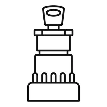 Car ignition lock icon, outline style Illustrazione stock