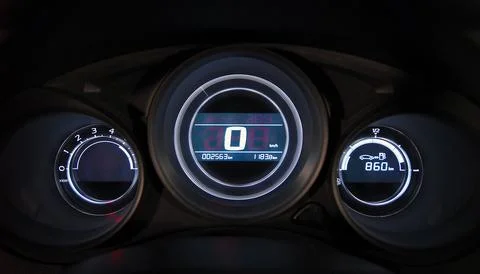 Car illuminated dashboard Stock Photos