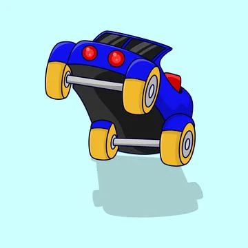 Car illustration, vector blue car, Stock Illustration