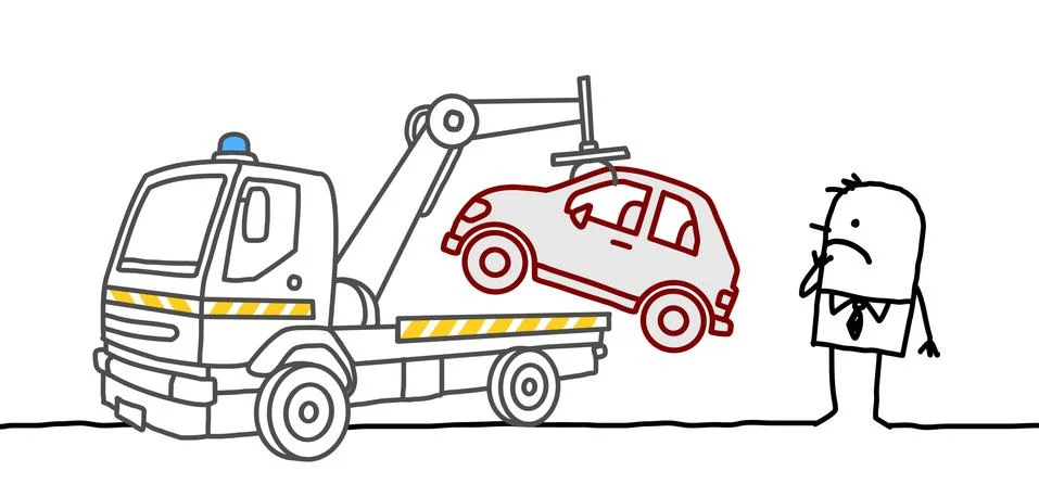 Car impounded Stock Illustration