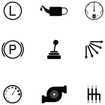Car indicator icon set Illustrazione stock