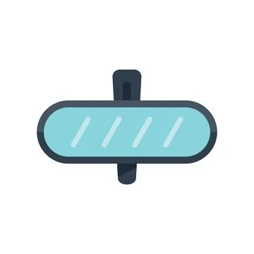 Car indoor mirror icon flat vector. View salon Stock Illustration