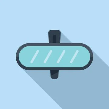 Car indoor mirror icon flat . View salon Stock Illustration