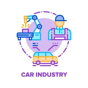 Car Industry Vector Concept Color Illustration flat Stock Illustration