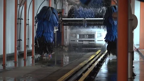 Car inside car wash Stock Footage 106636951