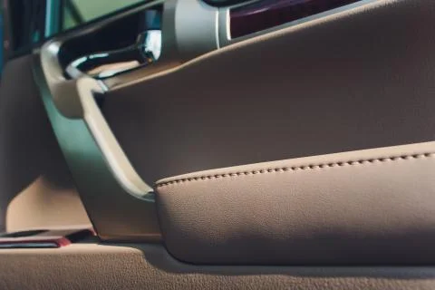 Car inside. Interior of prestige modern car. Climate control, hi-end sound Photos