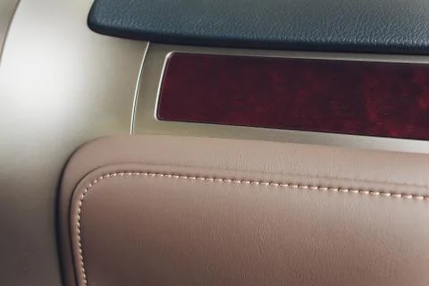 Car inside. Interior of prestige modern car. Climate control, hi-end sound Photos