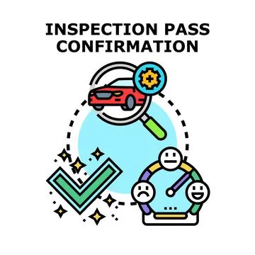 Car inspection pass confirmation vector concept Stock Illustration