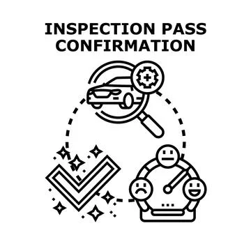 Car inspection pass confirmation vector concept Stock Illustration