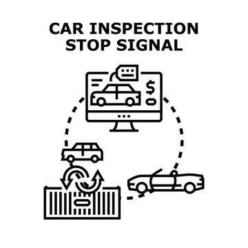 Car inspection process concept inspecting vehicle value Stock Illustration