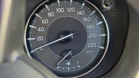 Car Instrument Cluster – Speedometer at Standstill Stock Footage 345551471