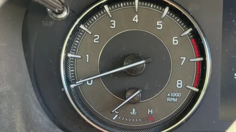Car Instrument Cluster – Tachometer at Idle Stock Footage 345551415